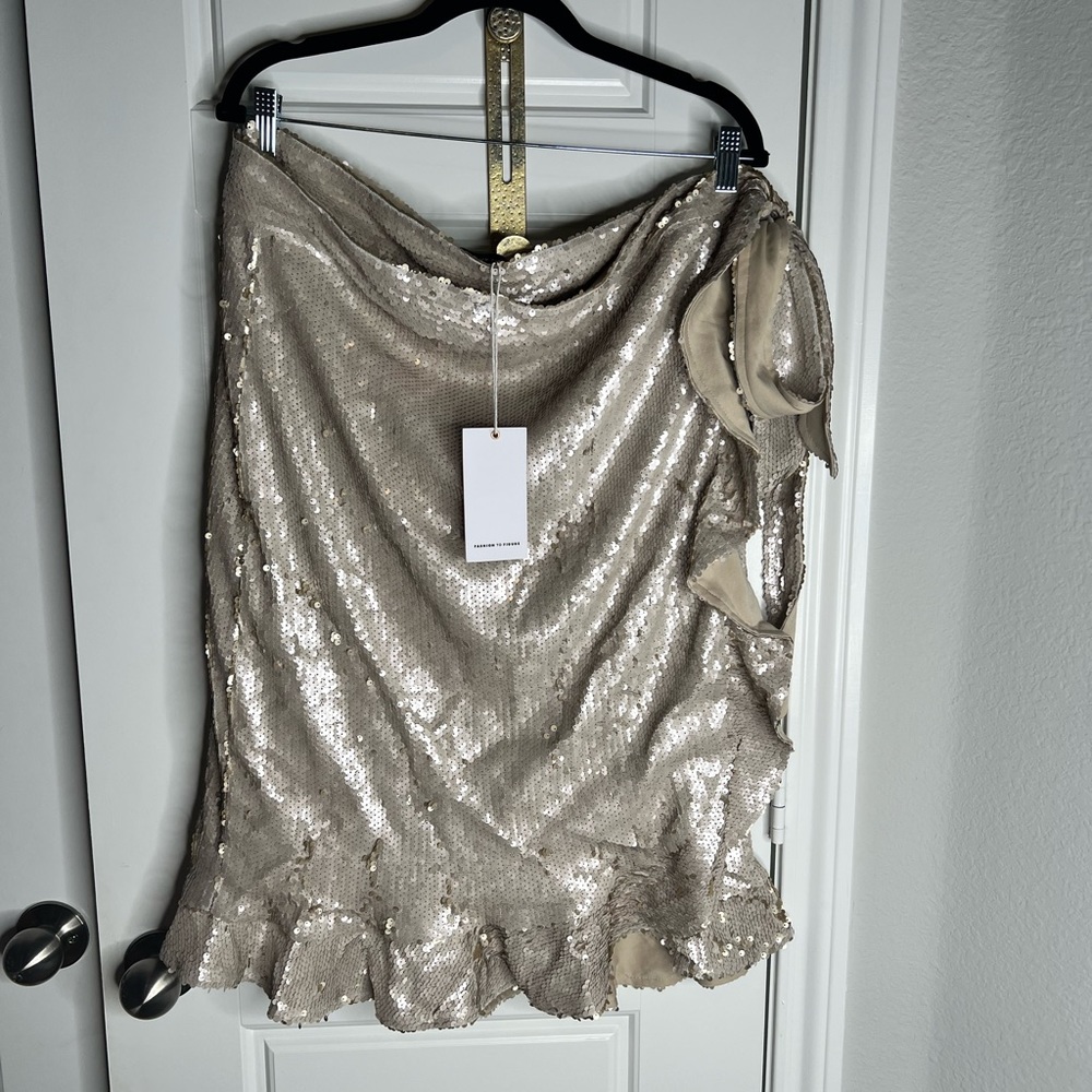 Gold Sequin Skirt Only